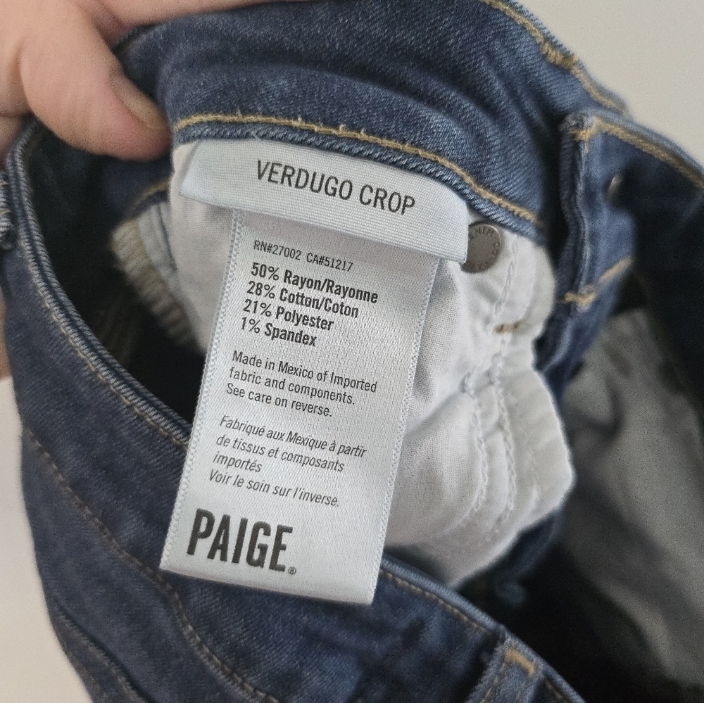 PAIGE Verdugo Crop Jeans Size 24 Womens Medium Wash - Picture 5 of 8